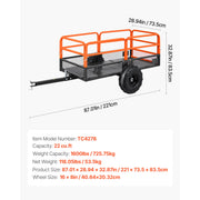 Load image into Gallery viewer, Amocart Garden Utility Trailer 28 Cu.Ft. &amp; 1800lbs ATV UTV Trailer Tow Behind Steel Dump Trailers for Lawn Tractor Garden Waste
