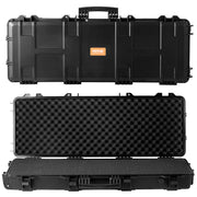Bild in Galerie-Viewer laden, SucceBuy Rifle Hard Case Portable Long Gun Storage Suitcase with 2 Casters Shockproof &amp; Waterproof Airsoft Rifle Protective Case
