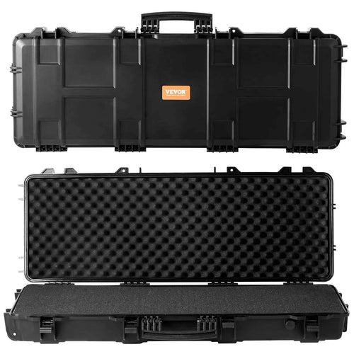 SucceBuy Rifle Hard Case Portable Long Gun Storage Suitcase with 2 Casters Shockproof & Waterproof Airsoft Rifle Protective Case