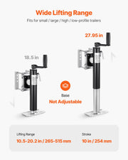 Bild in Galerie-Viewer laden, Amocart 2000 lbs Trailer Jack Dynamic Heavy Duty Swivel Bolt-on 10" Lift Trailer Jack Stand with Handle for RV Boat Yacht
