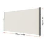Amocart Retractable Side Awning Outdoor Privacy Polyester Water-proof Retractable Patio Screen UV 30+ Room Divider Wind Screen