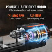 Load image into Gallery viewer, SucceBuy Mini Wood Lathe Machine 2.76in x 6.3in 24VDC 96W Machine Accessories, 7 Speed s for Woodworking Wood Drill Rotary Tool - AMOCART
