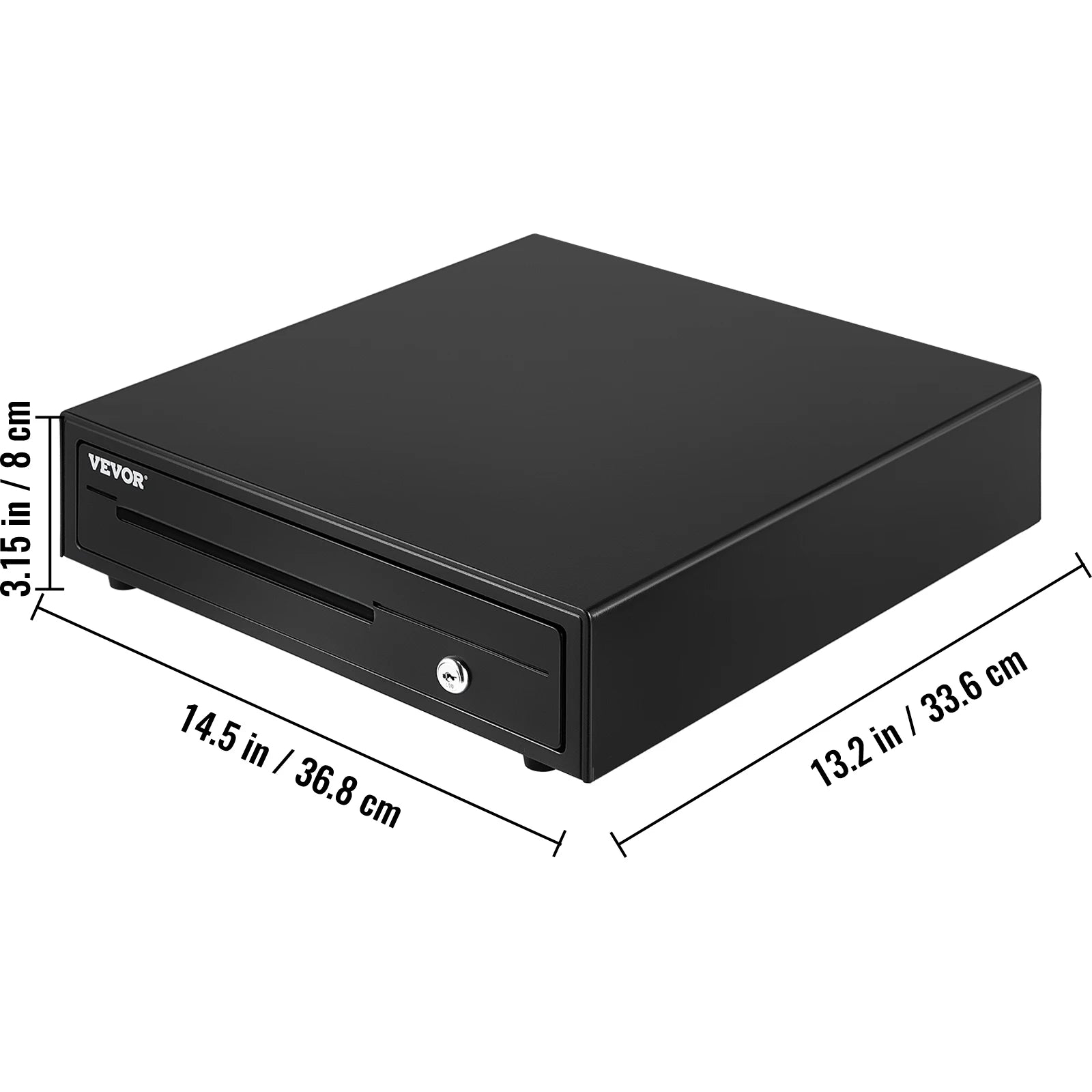 SucceBuy Cash Register Drawer 16" 12 V for POS System Tray Removable Coin Compartment & 2 Keys Included RJ11/RJ12 Cable Drawer