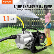 Charger l'image dans la visionneuse de galerie, Pompe de puits peu profond SucceBuy 1,1 HP 115 V 978 GPH 131 pieds de hauteur 69,6 psi Pression maximale Portable Arroseur Pompe de surpression d'irrigation
