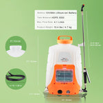 SucceBuy Battery Powered Backpack Sprayer Adjustable Pressure 4 Gallon Tank with 8/6Nozzles 2Wands for Weeding Spraying Cleaning