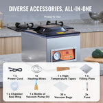 Amocart DZ-260S Chamber Vacuum Sealer 260W Vacuum Packing Machine with 10.2"Sealing Length for Wet Foods Meats Home Kitchen Use
