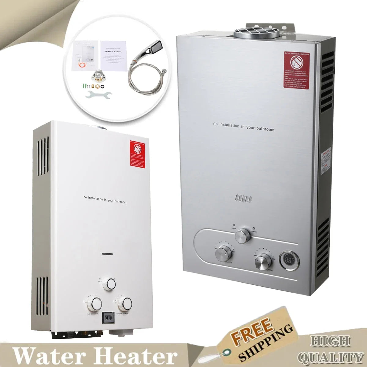 【Hot】8/10/12/16/18L LPG Propane Gas Tankless Water Heater Instant Hot Water Heater Boiler For Outdoor Camping With Shower Head K