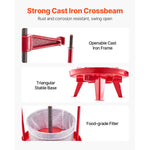 Amocart 9L 14L Fruit Wine Press Stainless Steel Basket with Cross-beam and Triangular Structure Manual Juice Maker for Kitchen