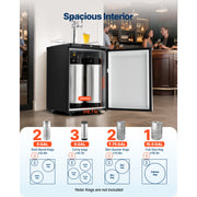 Load image into Gallery viewer, SucceBuy Beer Kegerator Triple/Dual Tap Home Draft Beer Dispenser for Ball Lock Full Size Keg Refrigerator w/ 5lbs CO2 Tank 162L - AMOCART
