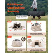 Load image into Gallery viewer, SucceBuy Pop up Gazebo Screen Tent Camping Canopy Tent w/ Removable Top&amp;Carry Bag Quick-Set&amp;Bite-Proof Screen House Sun Shelter
