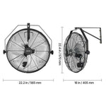 Amocart Wall Mount Fan 18/20 in Wall Mounted Hanging Fan with IP44-rated Protection 3-Speed Long Airflow Distance for Industry