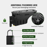 Load image into Gallery viewer, SucceBuy Truck Bed Storage Box Lockable Lid Waterproof ABS Wheel Well Tool Box 6.6 Gal with Password Padlock Fit for Driver Side
