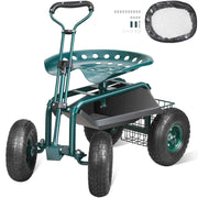 Load image into Gallery viewer, Amocart Garden Cart Rolling Workseat with Wheels Gardening Stool for Planting 360Degree Swivel Seat Wagon Scooter with Steering
