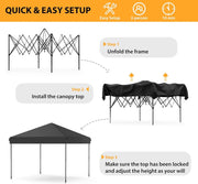Load image into Gallery viewer, 10x10 FT Pop Up Canopy Tent, Black Heavy Duty Waterproof Gazebo Shelter with Wheeled Carry Bag Portable Instant Sun Shade for Outdoor Parties, Events &amp; Camping,Patio, Garden, Beach

