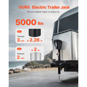Bild in Galerie-Viewer laden, Amocart 5000Lbs Electric Trailer Jack RVs Power Tongue Jack with 2 Way Connector &amp; Crank Handle 10"-28.3" Lift for Camper
