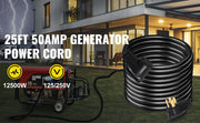 Load image into Gallery viewer, Amocart 25FT 36FT 50FT 50Amp RV Extension Cord N14-50 Plug Copper Wire Power Supply Cable for Trailer Motorhome Camper Use
