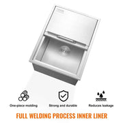 Load image into Gallery viewer, Amocart Drop in Ice Chest Stainless Steel Ice Cooler Commercial Ice Bin with Sliding Cover Outdoor Kitchen Ice Bar
