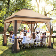 Load image into Gallery viewer, Gazebo 3.3x3.3m Waterproof Stable Pop Up Folding Gazebo, Adjustable Garden Gazebo with 4 Mosquito Net Side Panels &amp; Double Roof
