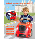 Amocart 60 Pcs Kids Mechanic Car Repair Set with Removable Parts & Horn Workshop Set Engine Toy for Toddler Children Gift
