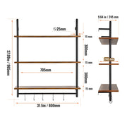 Load image into Gallery viewer, Amocart Industrial Pipe Shelf Wall-Mount Floating Rustic Wood Shelves Bracket Storage Rack Sundries Holder for Kitchen Bedroom
