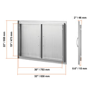 Charger l'image dans la visionneuse de galerie, 【Premium】Amocart BBQ Access Door Double Outdoor Kitchen Stainless Steel Flush Mount Door for BBQ Island Grilling Station Outsid

