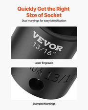 Load image into Gallery viewer, Amocart Impact Socket Set 1/2 Inches 19 Piece Impact Sockets Standard Socket Assortment 1/2 Inches Drive Socket Set
