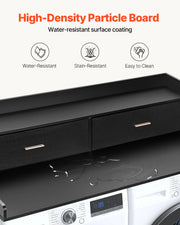 Load image into Gallery viewer, SucceBuy Washer Dryer Countertop w/ Drawer Shelf Wooden Washer and Dryer Countertop Laundry Topper for Laundry Room Organization
