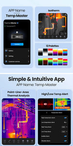 P1 thermal camera 320*240 X³IR Resolution for ios and Android Phone 600℃ High Temp Measurement Range 25Hz for Hvac Inspect