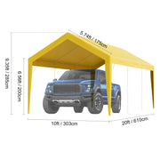 Bild in Galerie-Viewer laden, SucceBuy Carport Replacement Canopy Cover Garage Top Tent Shelter Tarp Heavy-Duty Waterproof &amp; UV Protected with Ball Bungees
