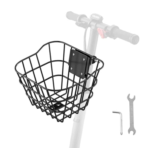 SucceBuy Front Bike Basket Electric Scooter Basket - Max Bearing 20 lbs Construct from Solid Steel Kids / Adults Bicycle Basket