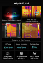 MILESEEY TR256E /B Upgraded Thermal Imager 320x240 Thermal Imaging Camera with Video Recording For Repair, PCB, Termite Detectio