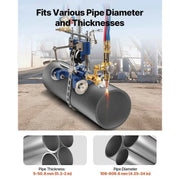 Load image into Gallery viewer, Amocart CG2-11Y Manual Pipe Cutting Machine 0.2"-2" Thick Pipe Beveling Machine w/ 82in Chain Portable Torch Beveling GasCutter
