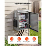 Amocart Outdoor Electrical Box 20 x 16 x 8 in Stainless Steel Ventilated Electrical Enclosure with Thermostat and Fan, Rain Hood, Hinge Connection, Wall/Pole Mounted