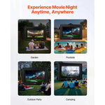 Amocart 14/15/16/18/20 FT Inflatable Projector Screen with 120W Air Blower Projector Screen for Outdoor Theater Theme Party