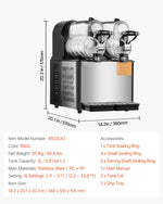 SucceBuy 3-36L Commercial Slushy Machine 1-3 Tanks Stainless Steel Margarita Smoothie Frozen Drink Maker for Home Restaurants