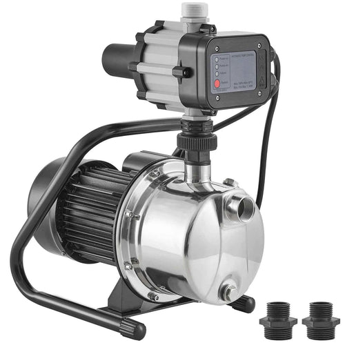 SucceBuy Shallow Well Pump Portable Sprinkler Booster Jet Pumps, Automatic Controller for Garden Lawn Irrigation Water Transfer