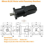 DC48V BLDC Nema34 86mm 350W-800W Brushless Motor Gearbox Kit 220VAC/310VDC Worm Gear Gearbox 3000RPM