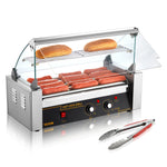 Amocart 5/7/11 Rods Commercial Hot Dog Roller Electric Sausage Maker Barbecue Grill Machine for Camping Party Home Appliance