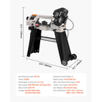 Amocart 4 in x 6 in Metal Horizontal Band Saw Rectangular Cutting Capacity with 550W Motor, Variable Speed, for Metal Wood Work