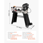 Load image into Gallery viewer, SucceBuy 4 in x 6 in Metal Horizontal Band Saw Rectangular Cutting Capacity with 550W Motor, Variable Speed, for Metal Wood Work
