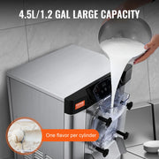 Bild in Galerie-Viewer laden, SucceBuy Commercial Ice Cream Machine Ice Cream Maker Stainless Steel Cylinder LED Panel Auto Clean Pre-cooling for Restaurant
