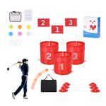 Amocart 3/6/9 Hole Kids Backyard Golf Game Portable Bucket Golf Course Practice Chipping Games for Family Outdoor Sports Toys