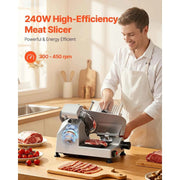 Load image into Gallery viewer, Amocart 10" 240W Commercial Meat Slicer w/ Carbon Steel Blade Built-In Sharpener &amp; 0-0.47" Adjustable Thickness for Frozen Meat
