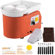 Load image into Gallery viewer, SucceBuy Electric Pottery Wheel Machine 28cm 350W Manual Handle Foot Pedal for School Ceramic Clay Working Forming DIY Art Craft
