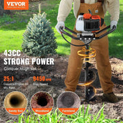 Load image into Gallery viewer, Amocart Fuel-powered Auger  Post Hole Digger Gas Powered Earth Auger Borer Ground Petrol Earth Auger Post 52cc/43cc Hole Digger
