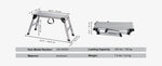 Amocart Folding Work Platform 330 lbs Load Capacity Aluminum Drywall Stool Ladder Heavy Duty Work Bench w/ Non-Slip Feet