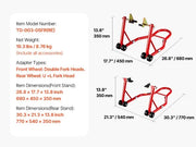 Load image into Gallery viewer, Amocart Motorcycle Stand Lift 850lbs Front Rear Combo Stand Lift Front Wheel Dual-Fork Stand Rear U+L Fork Swingarm Spool Stand
