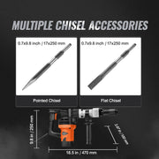 Load image into Gallery viewer, SucceBuy 1400W Demolition Jack Hammer Electric Jackhammer Heavy Duty 2900 BPM Concrete Breaker 2pcs Chisels Bits Chipping
