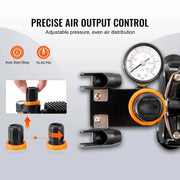 Load image into Gallery viewer, SucceBuy Airbrush Kit, Dual Fan Air Compressor Professional Airbrushing System Kit Airbrushes Mixing Wheel Cleaning Brush Set
