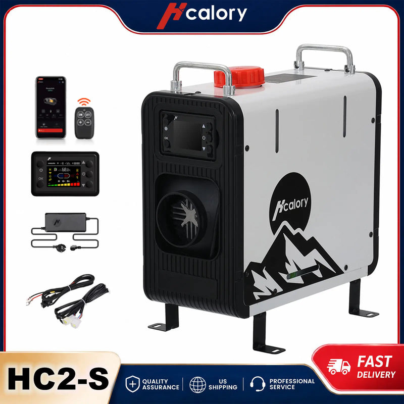 Hcalory HC2-S Diesel Air Heater 8KW 3.5L Built-in Tank Bluetooth Remote Thermostat DC12V/24V AC110-130V Portable Heating Unit for Camping Vehicle Amocart